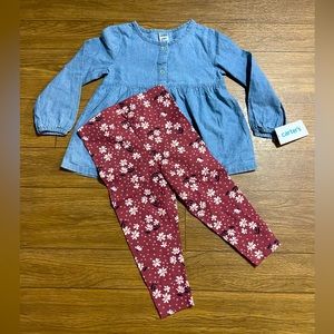 🎀  Carters 2 pc matching outfit  * NWT*  🎀